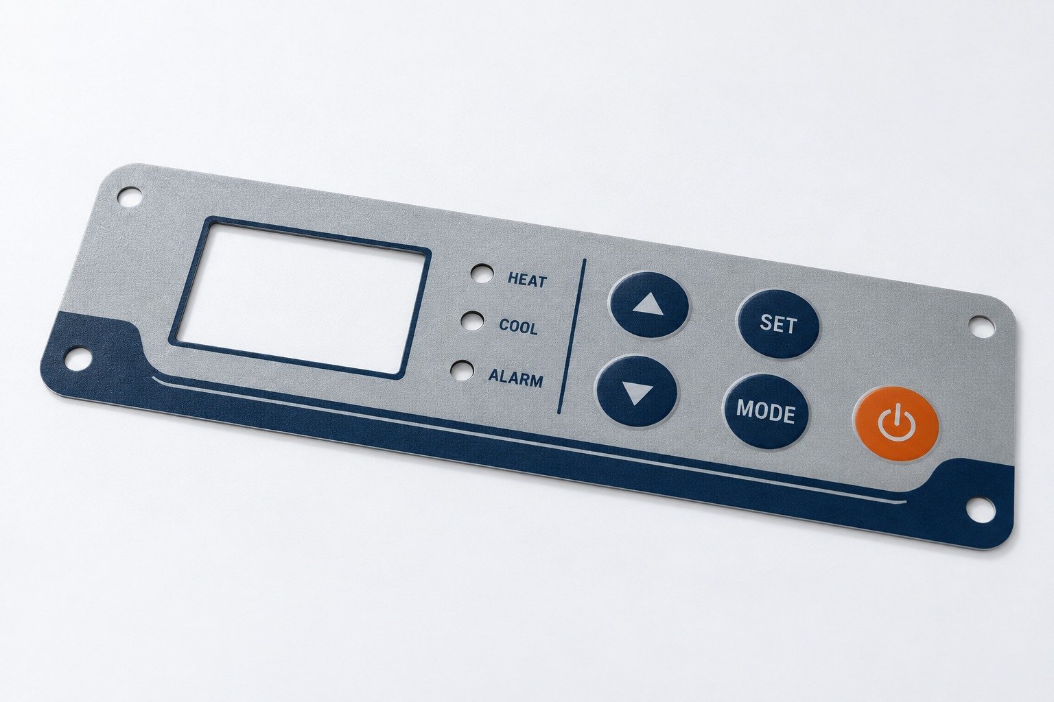 Custom control panel fascia for industrial equipment
