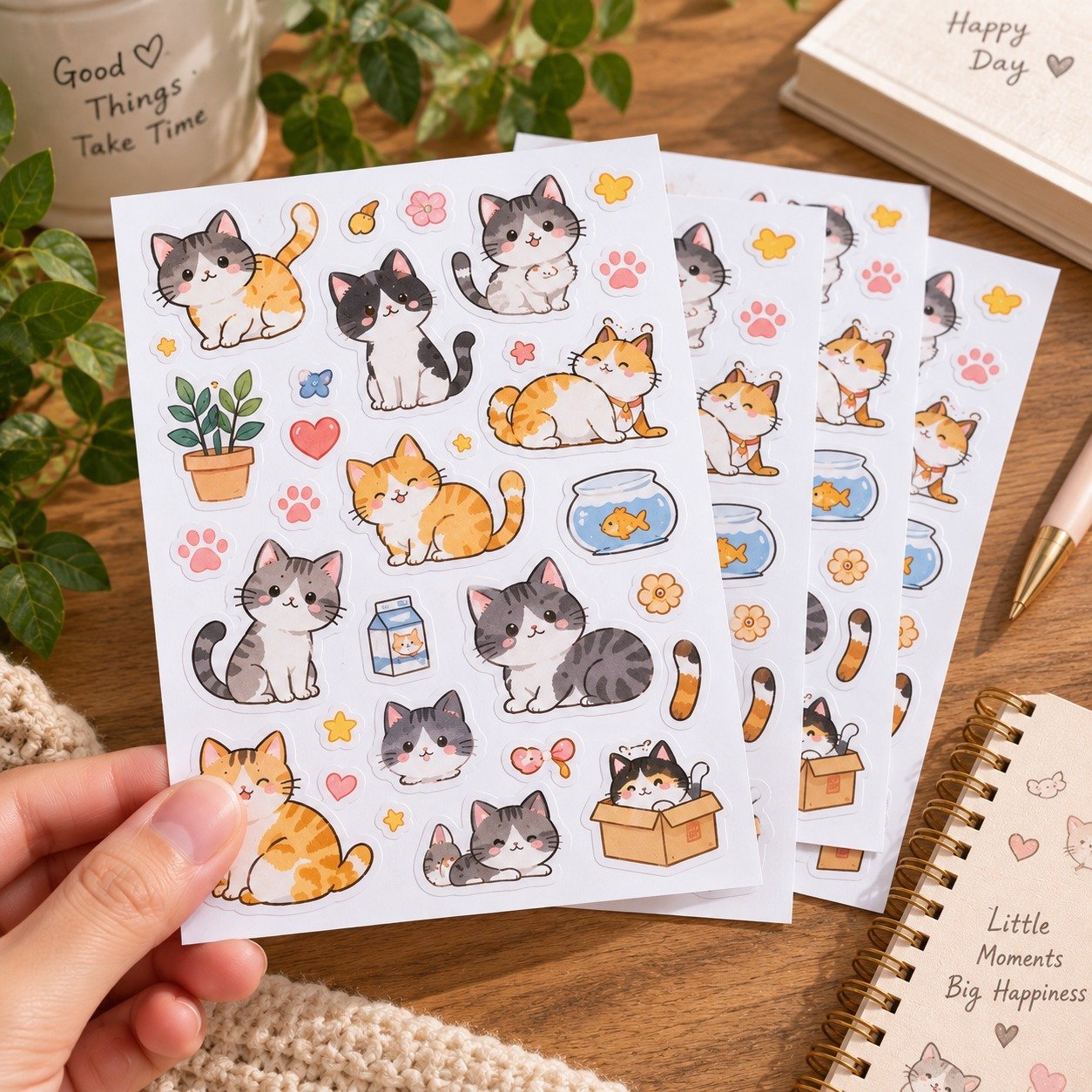 Custom sticker sheets with multiple branded kiss-cut designs