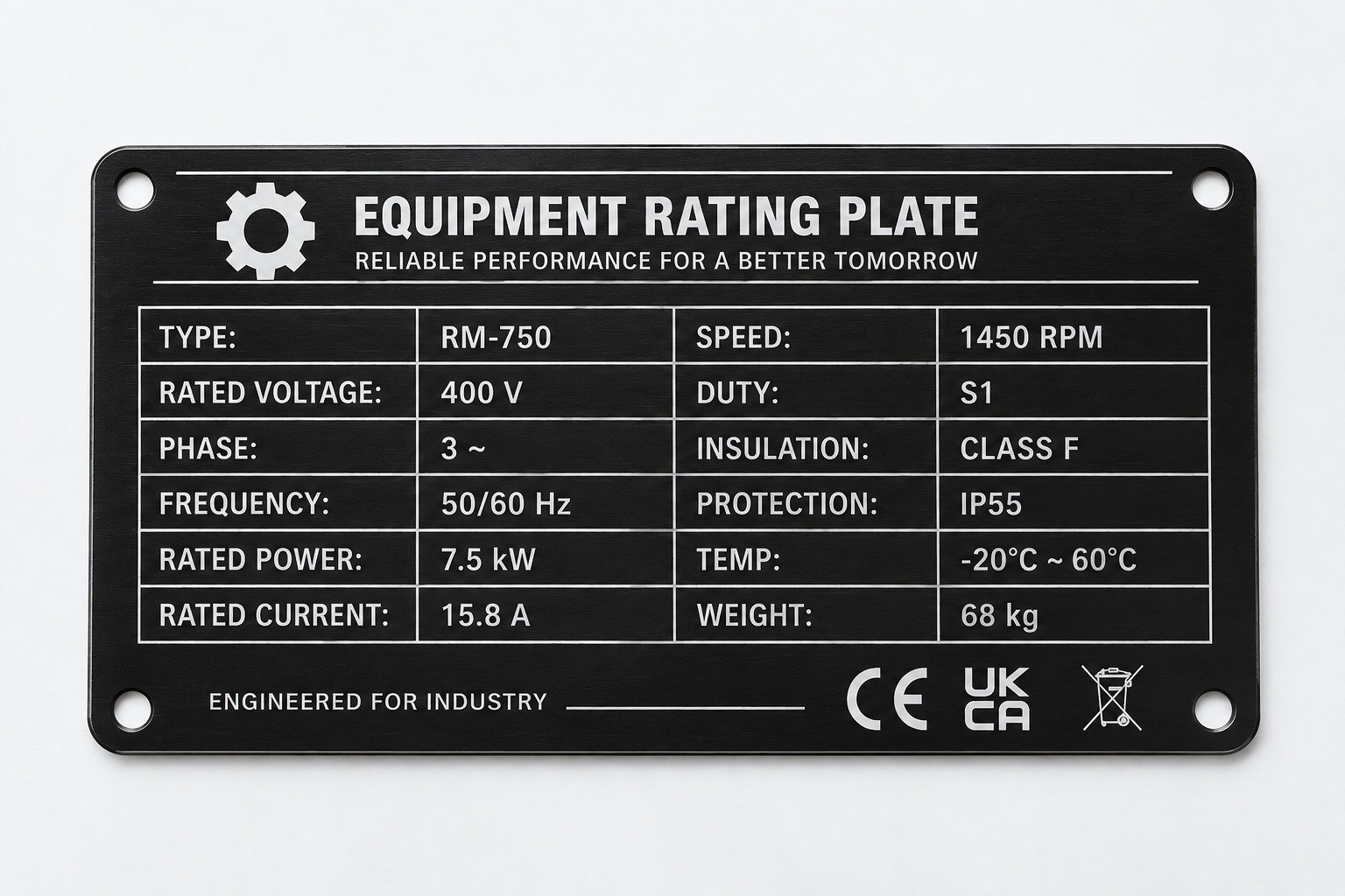 Serial Number Plates product construction